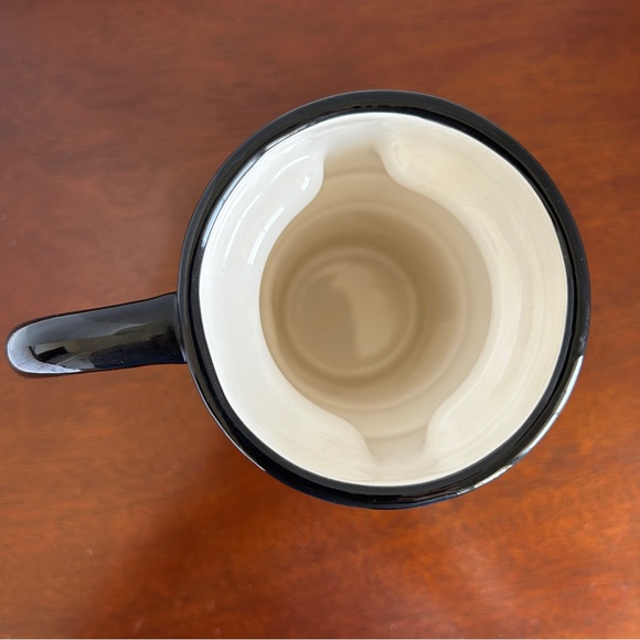 Set of 2 Ceramic Travel Mugs Black and White OP Art Floral - Picture 16 of 16